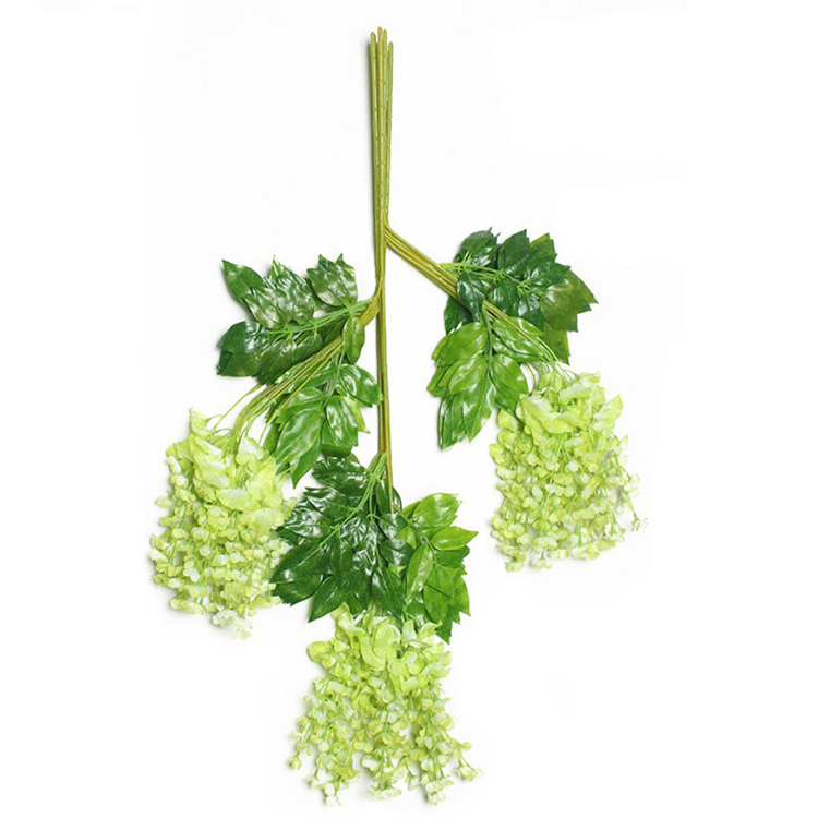 White wisteria hanging flowers for christmas wholesale artificial flowers