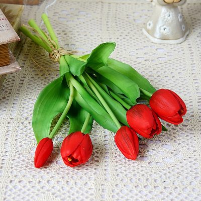 Artificial latex pu real touch tulip (3)