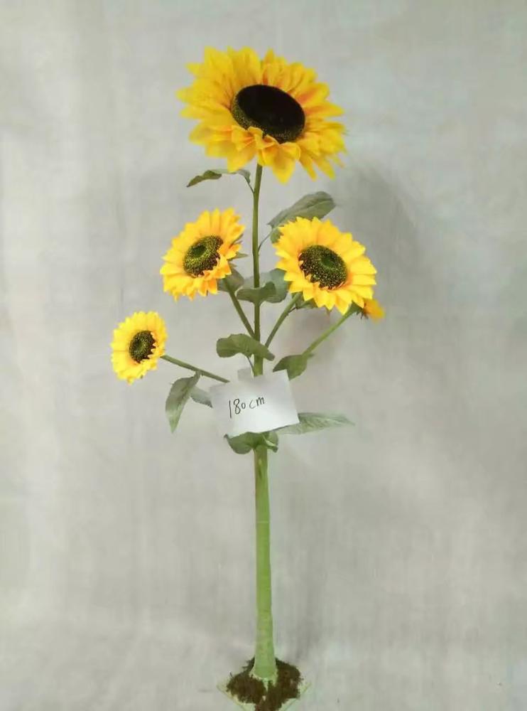 Decorative big head artificial silk sunflowers wholesale artificial